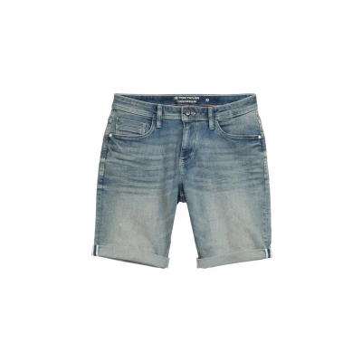 Afbeelding van TOM Tailor JOSH Regular Jeansshort, Heren, Maat: 30, Used light stone blue denim