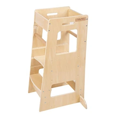 Afbeelding van KiddyMoon Montessori leer/observatietoren ST 003 Keukenhulp, Naturel