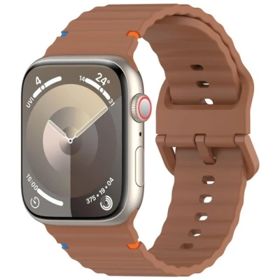 Afbeelding van Apple Watch Wave sportband Bruin Geschikt voor 44mm / 45mm 46mm 49mm