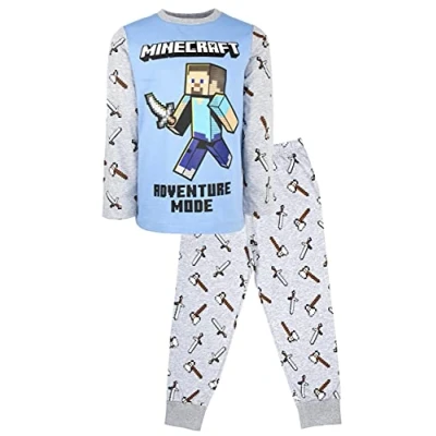 Afbeelding van Minecraft pyjama met lange mouwen 100% katoen voor jongens Steve Adventure Mode kleding verjaardagscadeaus , Meerkleurig