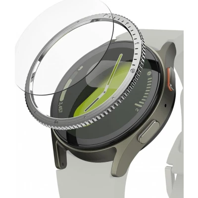 Afbeelding van Ringke Bezel Styling + Tempered Glass Geschikt voor Samsung Galaxy Watch 7 44MM RVS Cover Screen Protector Zwart 44 01