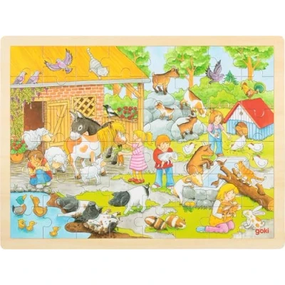 Afbeelding van Goki Houten Legpuzzel Kinderboerderij, 48st.