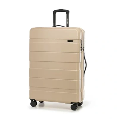 Afbeelding van WITTCHEN COMODO Line Handbagagekoffer van ABS, telescopische handgreep, TSA slot, 4 dubbele wielen, Beige, Grote koffer