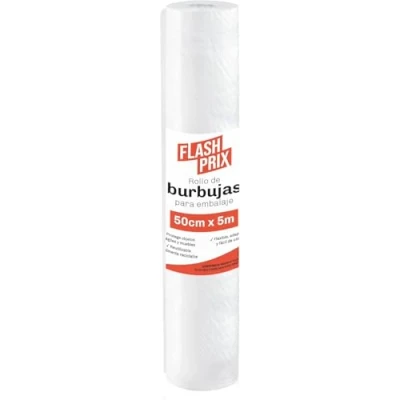 Afbeelding van FLASHPRIX Plastic rol bubbels verpakking, 50 cm breed (A) en 5 m lengte (L). Perfecte bubbelfolie voor verhuizing, verpakking verzending