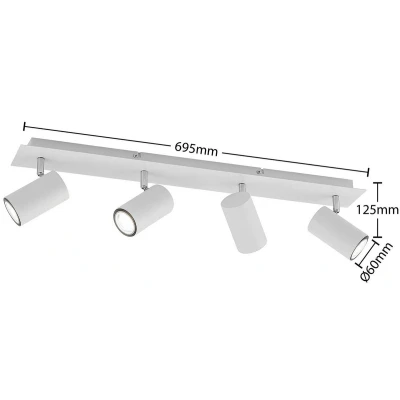Afbeelding van Lindby buitenspot 4lichts staal, aluminium H: 12.5 cm GU10 zand wit