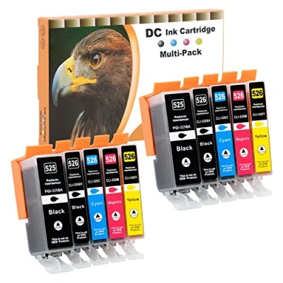 Afbeelding van D&amp;C 10 stuks inktpatronen compatibel met Canon PGI 525 CLI 526 voor Pixma IP4840 IP4850 IP4900 MG5140 MG5150 MG5240 MX710 MX715 MG6100 MG6150 MG6200 IP4950. IX6555. 0 MG5250 MG5300 MG5340