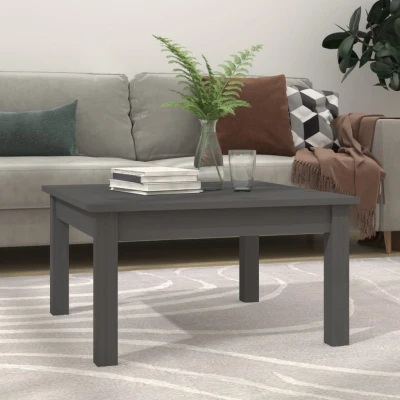 Afbeelding van Salontafel 55x55x30 cm massief grenenhout grijs