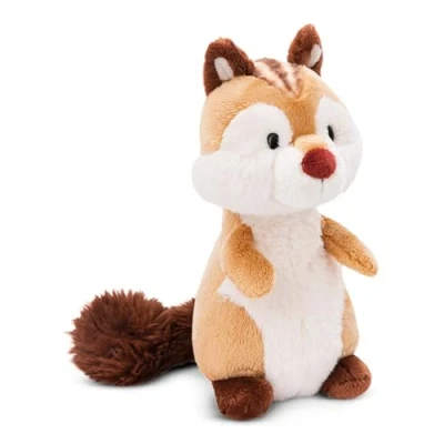 Afbeelding van Jojo pluche knuffeldier, gestreept, 27 cm, bruin schattig dier om te knuffelen, spelen, voor kinderen en volwassenen, een geweldig cadeau idee