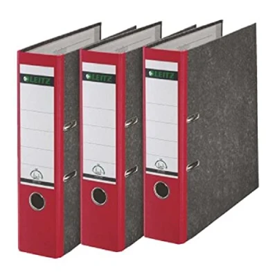 Afbeelding van Leitz 310305025 A4 Cloud gemarmerde papierbinders, 3 pak, rood, 8 cm