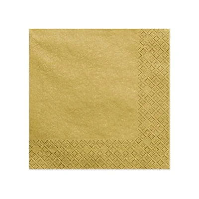 Afbeelding van 20x Papieren tafel servetten Goud gekleurd 40 x cm gekleurde wegwerp diner/lunch