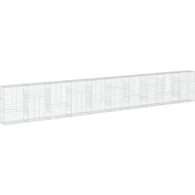 Afbeelding van vidaXL Schanskorf 1000x50x150 cm gegalvaniseerd ijzer zilverkleurig
