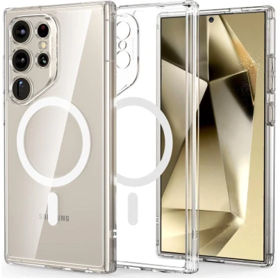 Afbeelding van ESR Classic Hybrid HaloLock Hoesje Geschikt voor Samsung Galaxy S24 Ultra Compatibel met MagSafe en Back Cover Magneet Transparant