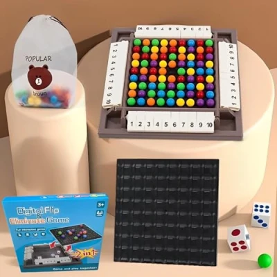 Afbeelding van WTZWYFWJ Shut The Box dobbelspel voor 4 spelers, eliminatie bordspel, regenboogschaakspel, gezelschapsspel vakantie, grappige pubspellen