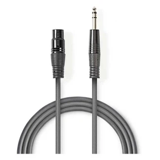 Afbeelding van XLR (v) naar jack 6.35 mm kabel Nedis 1.5 meter (Stereo, Gebalanceerd, 100% koper)