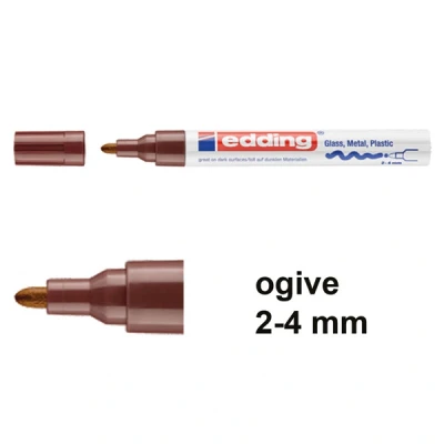 Image de edding marqueur peinture 750, pointe ogive, marron
