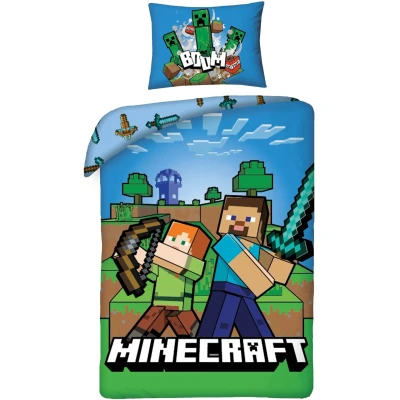 Afbeelding van Minecraft Dekbedovertrek Pixel 140 x 200 cm 50 70 Katoen