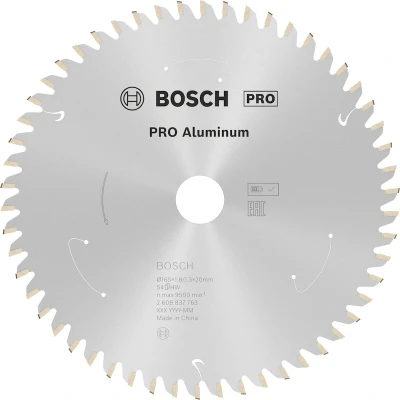 Image de BOSCH 2608837763 lame de scie circulaire Standard pour aluminium scies sans fil 165 x 20 1.8/1.3 mm, 54T
