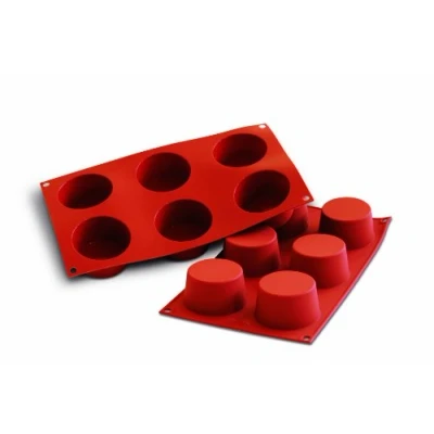 Image de Silikomart 26. 102. 00. 0060 sf102 moule forme muffin 6 cavités silicone terre cuite
