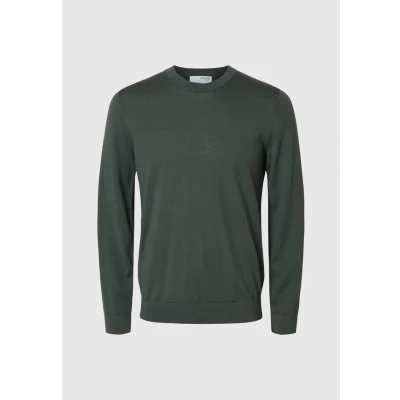 Afbeelding van Selected Homme Slhtray CREW NECK Trui, Heren, Maat: Large, Deep forest