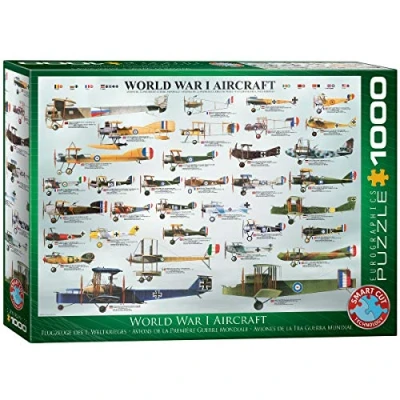 Afbeelding van Eurographics World WAR I Aircraft 1000 Teile Puzzel voor kinderen, Maat: One Size, Multi coloured