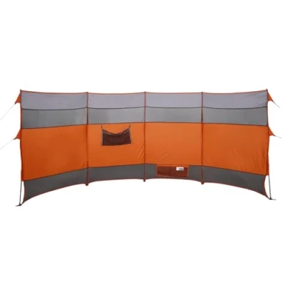 Afbeelding van Windscherm camping waterdicht 366x152x152 cm grijs en oranje