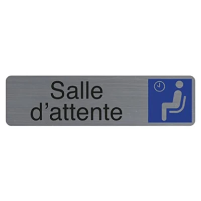 Afbeelding van Exacompta Ref. 67167E 1 deurplaat zelfklevend wachtkamer Bedrukte wandbord Op alle ondergronden Geborsteld aluminium look Afmetingen: 16,5 x 4,4 cm