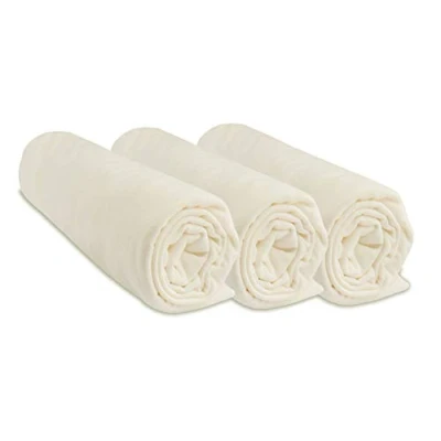 Afbeelding van Set van 3 hoeslakens voor babywieg, wieg, babybed, paraplu, 100% katoen, rekbaar, zacht en ademend, merk Easy dort Oeko Tex label gemaakt in Europa (ecru, 32 x 72 cm)