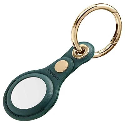 Afbeelding van Spigen Valentinus met sleutelhanger voor AirTag Case Cover AirTags (2021) Middernacht Groen