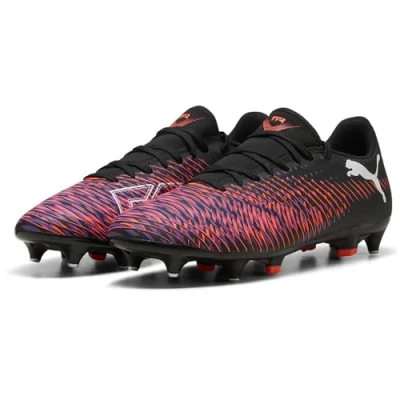 Afbeelding van Puma Future 8 PLAY MXSG Voetbalschoenen met metalen noppen, Heren, Maat: 41, Black/white/glowing red Textiel/ synthetisch