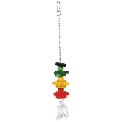 Afbeelding van Trixie Vogelspeelgoed Aan Ketting Met Touw / Hout Meerkleurig 30 CM