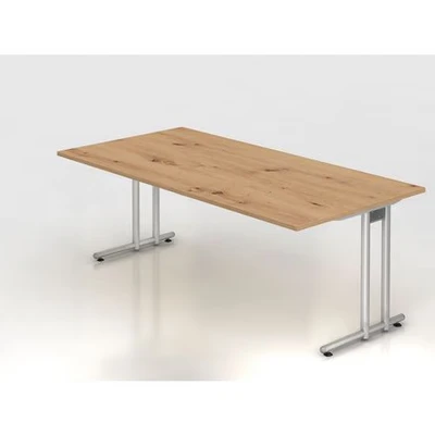 Afbeelding van NANO 2E S Bureau 200 x 100 Essen Eik/Zilver