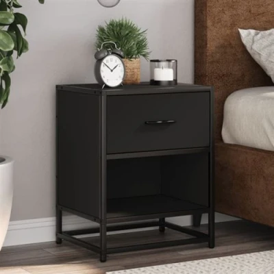 Image de vidaXL Tables de chevet 2 pcs noir 40x31x50 cm bois d&#039;ingénierie848685