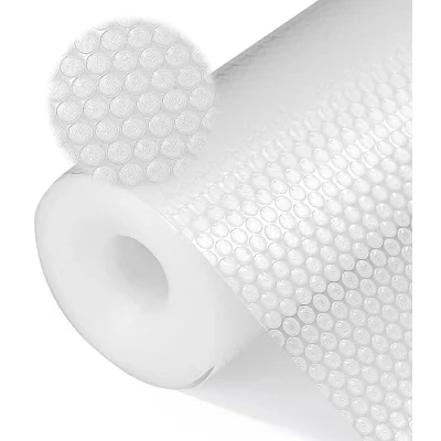 Afbeelding van Jissta 44 x 600 cm antislip lademat, koelkastmat van EVA, antislip, antibacterieel en wasbaar, transparante koelkastmat, waterdicht, kan op maat worden gesneden (grijs)