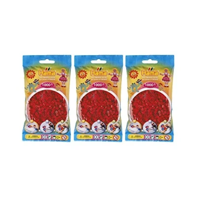 Image de 1 000 perles standard (Ø5 mm) rouge Noël