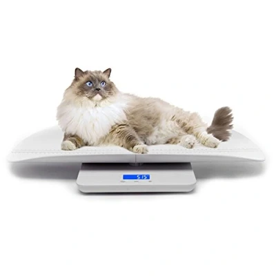Afbeelding van Digitale huisdierweegschaal, met 3 weegmodi (kg/oz/lb), max. 220 lbs, precisie ± 0,02 wit, geschikt voor baby&#039;s, puppy&#039;s, moeders, zwangere katten en kleine honden