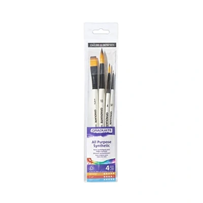 Afbeelding van Daler Rowney 212540009 creatieve vrijetijdsset set van 4 synthetische kwasten voor aquarel