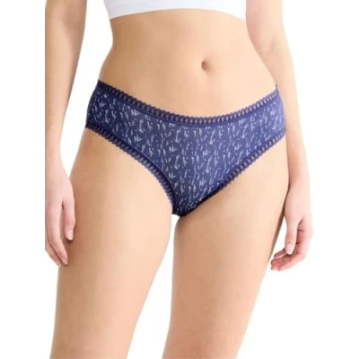 Afbeelding van Sloggi Go Crush Hipster C3p Damesondergoed, blauw / oud roze patroon, L