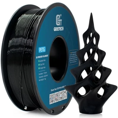 Afbeelding van GEEETECH PETG filament 1,75 mm zwart 1 kg spoel 3D printer maatnauwkeurigheid +/ 0,02