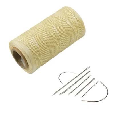 Afbeelding van YCNK 260 m, 1 mm, 150D, was, koord, handwerk voor doe het zelf, leer, handnaden, naden (beige)