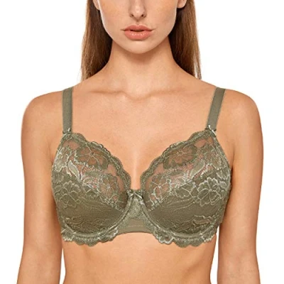 Afbeelding van Delimira Beha van kant voor dames, grote maat, met beugels, zonder vulling, Camouflage