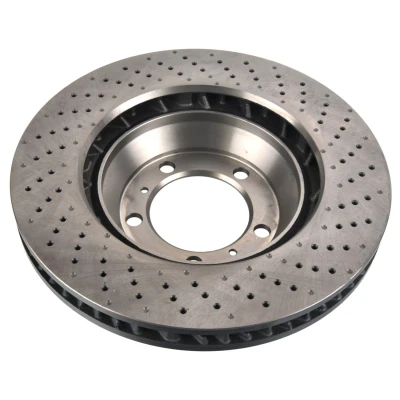 Afbeelding van FEBI BILSTEIN 172939 Remschijf Vooras links 340 34 5 130 geperforeerd/interne ventilatie Gecoat High carbon PORSCHE: 911 Coupe, Convertible