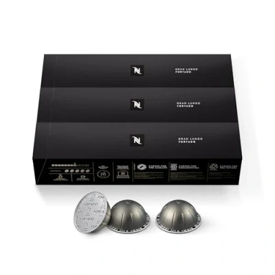 Afbeelding van Nespresso Vertuo capsules, Fortado Gran Lungo Americano, donker geroosterde espressokoffie, 30 koffiepads, 150 ml