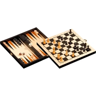 Afbeelding van Philos Schaak/Dam/Backgammon Kassette Veld 30 mm, Koningshoogte 48 mm