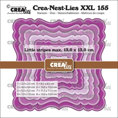 Afbeelding van Crealies Crea Nest Lies XXL Fantasievierkant A kleine streepjes CLNestXXL155 13x13 cm (06 23)