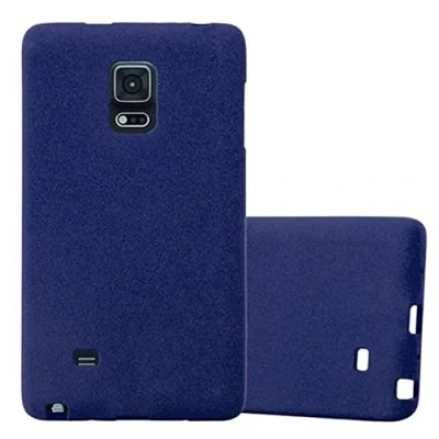 Afbeelding van Cadorabo Hoesje geschikt voor Samsung Galaxy NOTE EDGE in FROST DONKER BLAUW Beschermhoes gemaakt van flexibel TPU silicone Case Cover
