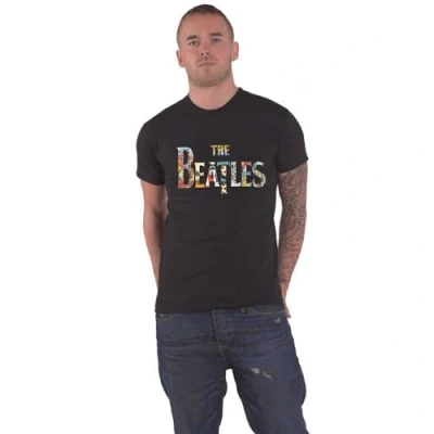 Afbeelding van The Beatles Logo Treatment Heren T shirt XL Zwart