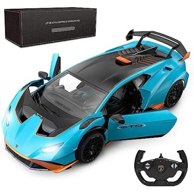 Afbeelding van Lamborghini Huracán STO 1:14 op afstand bestuurbare auto blauw