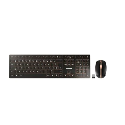Image de CHERRY DW 9100 SLIM Ensemble clavier et souris sans fil 2.4 GHz, Bluetooth 4.2 Français noir/bronze