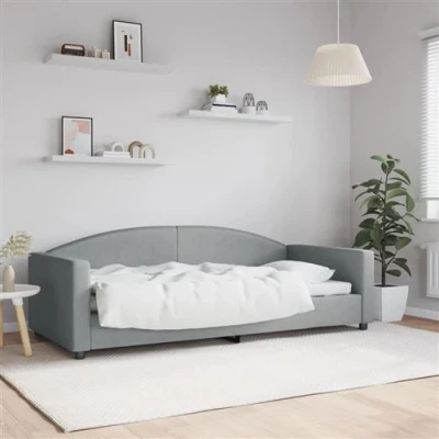 Afbeelding van vidaXL Slaapbank 90x200 cm stof lichtgrijs