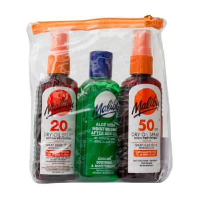 Afbeelding van Malibu Travel Pack Dry Oil Spray SPF20 &amp; SPF50 300 ml 3 stk.